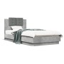 Betongraues Holzwerkstoffbett mit Kopfteil 100x200 cm von vidaXL, Betten und Lattenroste - Ref: Foro24-3209936, Preis: 151,95...
