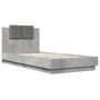Concrete gray engineered wood bed with headboard 100x200 cm by vidaXL, Beds and slatted bases - Ref: Foro24-3209936, Price: 1...