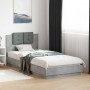 Betongraues Holzwerkstoffbett mit Kopfteil 100x200 cm von vidaXL, Betten und Lattenroste - Ref: Foro24-3209936, Preis: 151,95...