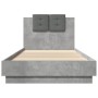 Betongraues Holzwerkstoffbett mit Kopfteil 100x200 cm von vidaXL, Betten und Lattenroste - Ref: Foro24-3209936, Preis: 151,95...