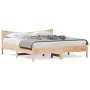 Bed frame with solid pine wood headboard 180x200 cm by vidaXL, Beds and slatted bases - Ref: Foro24-3216360, Price: 176,56 €,...
