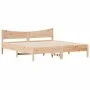 Bed frame with solid pine wood headboard 180x200 cm by vidaXL, Beds and slatted bases - Ref: Foro24-3216360, Price: 176,56 €,...