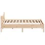 Bed frame with solid pine wood headboard 180x200 cm by vidaXL, Beds and slatted bases - Ref: Foro24-3216360, Price: 176,56 €,...