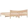 Bed frame with solid pine wood headboard 180x200 cm by vidaXL, Beds and slatted bases - Ref: Foro24-3216360, Price: 176,56 €,...