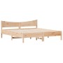 Bed frame with solid pine wood headboard 200x200cm by vidaXL, Beds and slatted bases - Ref: Foro24-3216357, Price: 191,42 €, ...