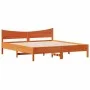 Bed frame with wax brown pine wood headboard 180x200 cm by vidaXL, Beds and slatted bases - Ref: Foro24-3216362, Price: 208,5...