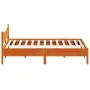 Bed frame with wax brown pine wood headboard 180x200 cm by vidaXL, Beds and slatted bases - Ref: Foro24-3216362, Price: 208,5...