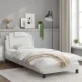Bed frame with LED lights white synthetic leather 90x200 cm by vidaXL, Beds and slatted bases - Ref: Foro24-3213995, Price: 1...