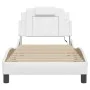 Bed frame with LED lights white synthetic leather 90x200 cm by vidaXL, Beds and slatted bases - Ref: Foro24-3213995, Price: 1...
