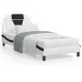 Bed frame with LED black white synthetic leather 90x200 cm by vidaXL, Beds and slatted bases - Ref: Foro24-3214000, Price: 15...