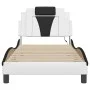 Bed frame with LED black white synthetic leather 90x200 cm by vidaXL, Beds and slatted bases - Ref: Foro24-3214000, Price: 15...