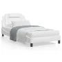 Estructura cama con luces LED cuero sintético blanco 100x200 cm de vidaXL, Camas y somieres - Ref: Foro24-3214002, Precio: 15...