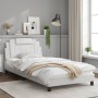 Bed frame with LED lights white synthetic leather 100x200 cm by vidaXL, Beds and slatted bases - Ref: Foro24-3214002, Price: ...