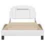 Estructura cama con luces LED cuero sintético blanco 100x200 cm de vidaXL, Camas y somieres - Ref: Foro24-3214002, Precio: 15...