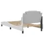 Estructura cama con luces LED cuero sintético blanco 100x200 cm de vidaXL, Camas y somieres - Ref: Foro24-3214002, Precio: 15...