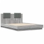 Sonoma-graues Holzwerkstoffbett mit Kopfteil 150 x 200 cm von vidaXL, Betten und Lattenroste - Ref: Foro24-3209917, Preis: 18...