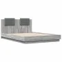 Sonoma gray engineered wood bed with headboard 150x200 cm by vidaXL, Beds and slatted bases - Ref: Foro24-3209917, Price: 179...