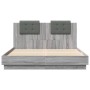 Sonoma-graues Holzwerkstoffbett mit Kopfteil 150 x 200 cm von vidaXL, Betten und Lattenroste - Ref: Foro24-3209917, Preis: 18...