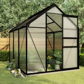 Greenhouse with anthracite gray aluminum base structure 3.61 m² by vidaXL, Greenhouses - Ref: Foro24-48215, Price: 348,55 €, ...
