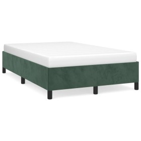 Estructura de cama terciopelo verde 120x190 cm