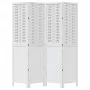 Biombo separador de 4 paneles madera maciza Paulownia blanco by vidaXL, Room dividers - Ref: Foro24-358722, Price: 114,28 €, ...