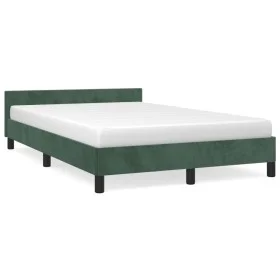 Dark green velvet bed frame with headboard 120x190 cm by vidaXL, Beds and slatted bases - Ref: Foro24-379550, Price: 111,80 €...
