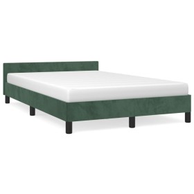Estructura cama con cabecero terciopelo verde oscuro 120x190 cm de vidaXL, Camas y somieres - Ref: Foro24-379550, Precio: 113...