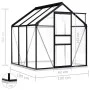 Gewächshaus mit anthrazitgrauer Aluminium-Grundkonstruktion 3,61 m² von vidaXL, Gewächshäuser - Ref: Foro24-48215, Preis: 348...