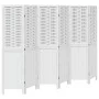 Biombo separador de 6 paneles madera maciza Paulownia blanco de vidaXL, Divisores de ambientes - Ref: Foro24-358729, Precio: ...