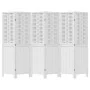 Biombo separador de 6 paneles madera maciza Paulownia blanco de vidaXL, Divisores de ambientes - Ref: Foro24-358729, Precio: ...