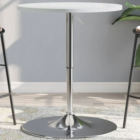 Hoher Barhockertisch aus Holzwerkstoff und weißem Stahl, 60x60x90 cm. von vidaXL, Küchen- und Esstische - Ref: Foro24-4007194...