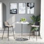 Mesa alta de bar madera ingeniería y acero blanca 60x60x90 cm by vidaXL, Kitchen and dining tables - Ref: Foro24-4007194, Pri...