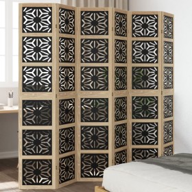 Biombo separador 6 paneles madera maciza Paulownia marrón negro by vidaXL, Room dividers - Ref: Foro24-358811, Price: 182,58 ...