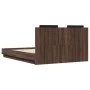 Bed frame with headboard LED lights oak brown 120x190 cm by vidaXL, Beds and slatted bases - Ref: Foro24-3210058, Price: 182,...