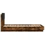 Bed frame headboard LED lights smoked oak 75x190 cm by vidaXL, Beds and slatted bases - Ref: Foro24-3210070, Price: 157,84 €,...