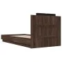 Bed frame headboard LED lights oak brown 75x190 cm by vidaXL, Beds and slatted bases - Ref: Foro24-3210072, Price: 160,63 €, ...