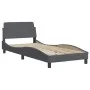 Dark gray velvet bed frame with headboard 90x190cm by vidaXL, Beds and slatted bases - Ref: Foro24-3207820, Price: 153,49 €, ...