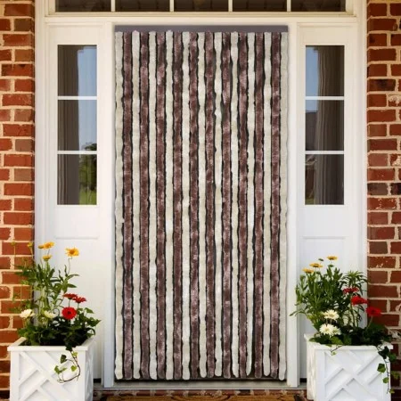 Cortina antimoscas chenilla beige y marrón claro 100x230 cm by vidaXL, Mosquito nets for windows - Ref: Foro24-377368, Price:...