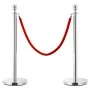 Cuerda para poste de control de masas terciopelo rojo plateado de vidaXL, Barreras de seguridad - Ref: Foro24-51167, Precio: ...