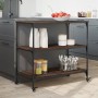 Carrito de cocina madera ingeniería marrón roble 102x50x95 cm by vidaXL, Kitchen and dining carts - Ref: Foro24-842325, Price...