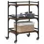 Carrito de cocina madera ingeniería marrón roble 50x35x75,5 cm by vidaXL, Kitchen and dining carts - Ref: Foro24-842350, Pric...