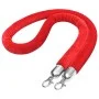 Cuerda para poste de control de masas terciopelo rojo plateado de vidaXL, Barreras de seguridad - Ref: Foro24-51167, Precio: ...