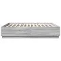 Sonoma gray wood bed frame with LED lights 200x200 cm by vidaXL, Beds and slatted bases - Ref: Foro24-3209588, Price: 190,59 ...