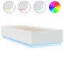 Estructura de cama con LED madera ingeniería blanco 90x200 cm de vidaXL, Camas y somieres - Ref: Foro24-3209632, Precio: 137,...