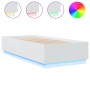 Weißer Bettrahmen aus Holzwerkstoff mit LED 90x200 cm von vidaXL, Betten und Lattenroste - Ref: Foro24-3209632, Preis: 139,13...