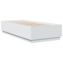 White engineered wood bed frame with LED 90x200 cm by vidaXL, Beds and slatted bases - Ref: Foro24-3209632, Price: 139,13 €, ...