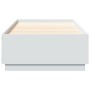 White engineered wood bed frame with LED 90x200 cm by vidaXL, Beds and slatted bases - Ref: Foro24-3209632, Price: 139,13 €, ...
