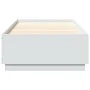 White engineered wood bed frame with LED 90x200 cm by vidaXL, Beds and slatted bases - Ref: Foro24-3209632, Price: 137,44 €, ...