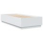White engineered wood bed frame with LED 90x200 cm by vidaXL, Beds and slatted bases - Ref: Foro24-3209632, Price: 139,13 €, ...