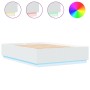 White engineered wood bed frame with LED 140x200 cm by vidaXL, Beds and slatted bases - Ref: Foro24-3209611, Price: 176,07 €,...